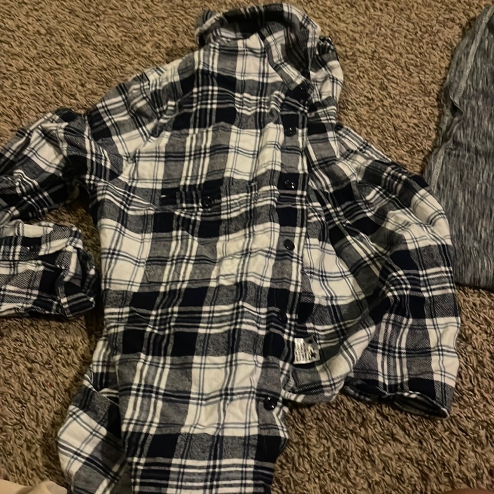 Very warm, button up plaid shirt